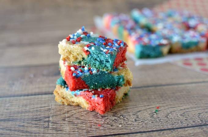 Red, White & Blue Patriotic Shortbread Bars Recipe