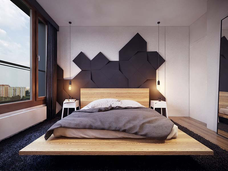 Trang trí đầu giường phong cách 3D 