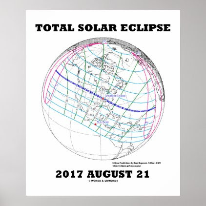 Total Solar Eclipse 2017 August 21 North America Poster
