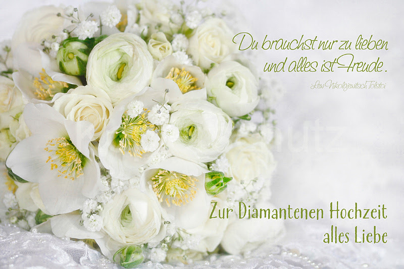 Kostenlose Vorlage Glückwunschkarte Diamantene Hochzeit / Diamantene
