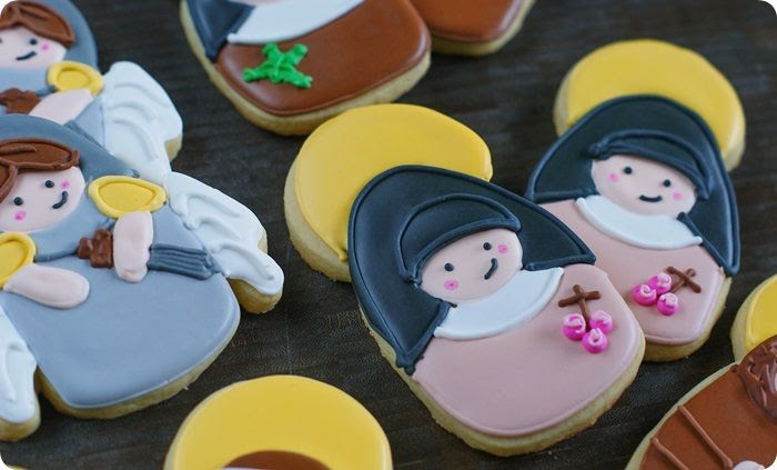 St.Therese & St. Brigid cookie decorating tutorial...perfect for feast days, all saints' day, or to celebrate your favorite saint.