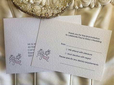 Bride and Groom RSVP Cards and Envelopes Stationery Bride and Groom RSVP Cards and Envelopes Stationery