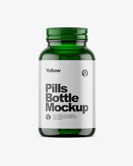 Download Green Glass Bottle With Pills Mockup PSD Template - Download Free Green Glass Bottle With Pills ...