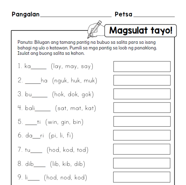 Worksheet For Grade 1 Math Tagalog Best Worksheet