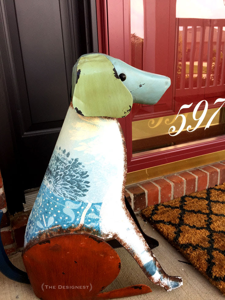 The front porch mascot! He stands guard for us. #frontporch #decor #front porch ideas