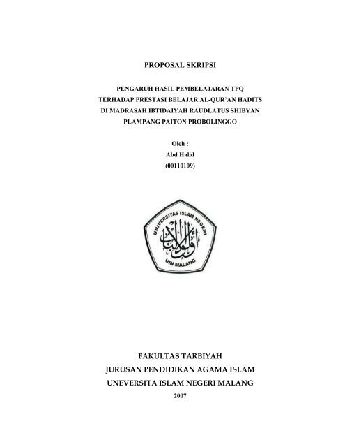 Contoh Proposal Skripsi Bahasa Arab Pdf Berbagi Contoh Proposal