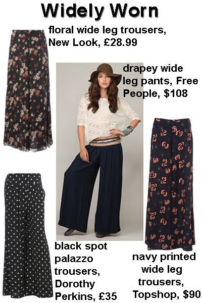 wide leg trousers, palazzo pants