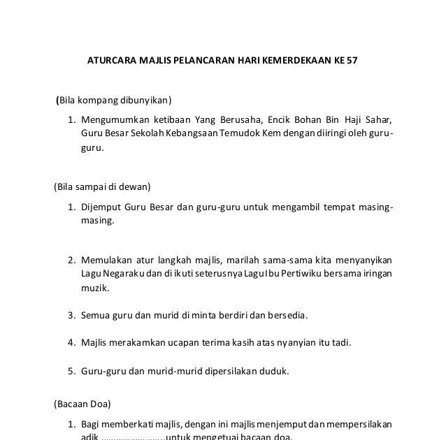 Doa Sambutan Hari Kemerdekaan / Ucapan Selamat Hari Merdeka Dan