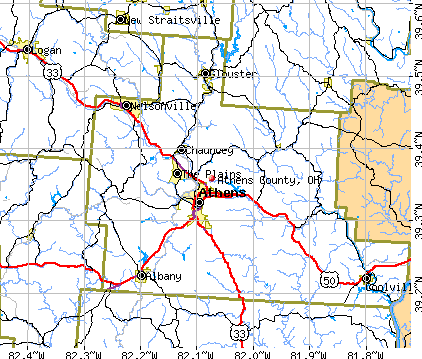 Map Of Athens County Ohio | Cities And Towns Map