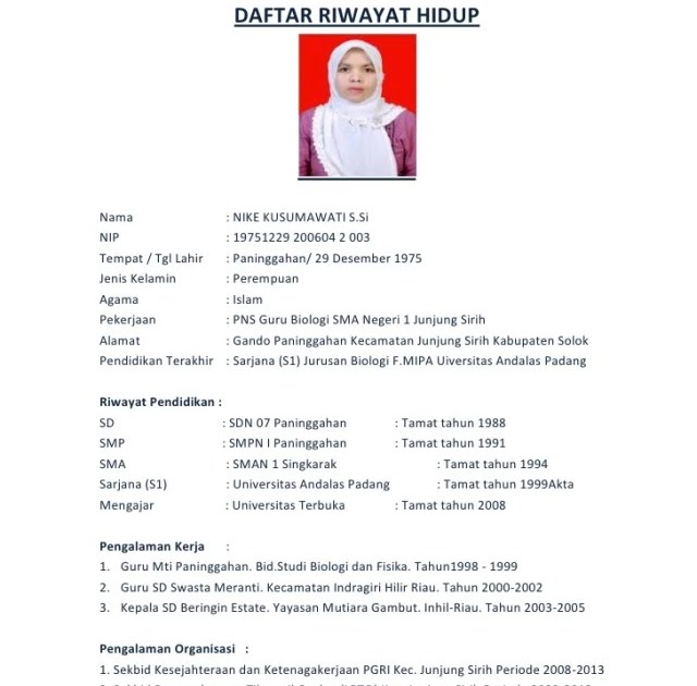 Contoh Surat Lamaran Mengajar Di Sd
