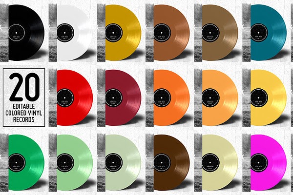 Download 20 Colored Vinyl Records - Mockup PSD Mockup - Download 20 ...