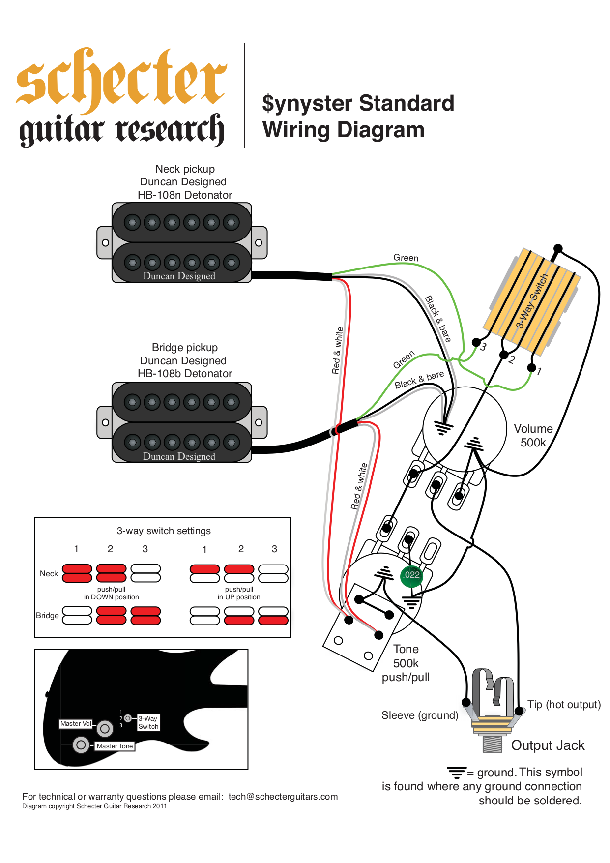Schecter Guitar Wiring Diagram - Complete Wiring Schemas
