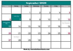 2020 Calendar With Holidays Canada
