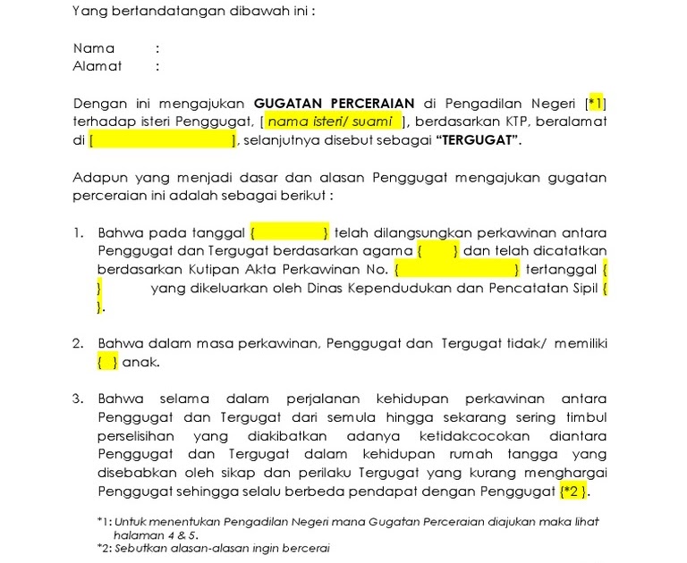 Contoh Surat Gugatan Cerai Istri Kepada Suami Agama Kristen