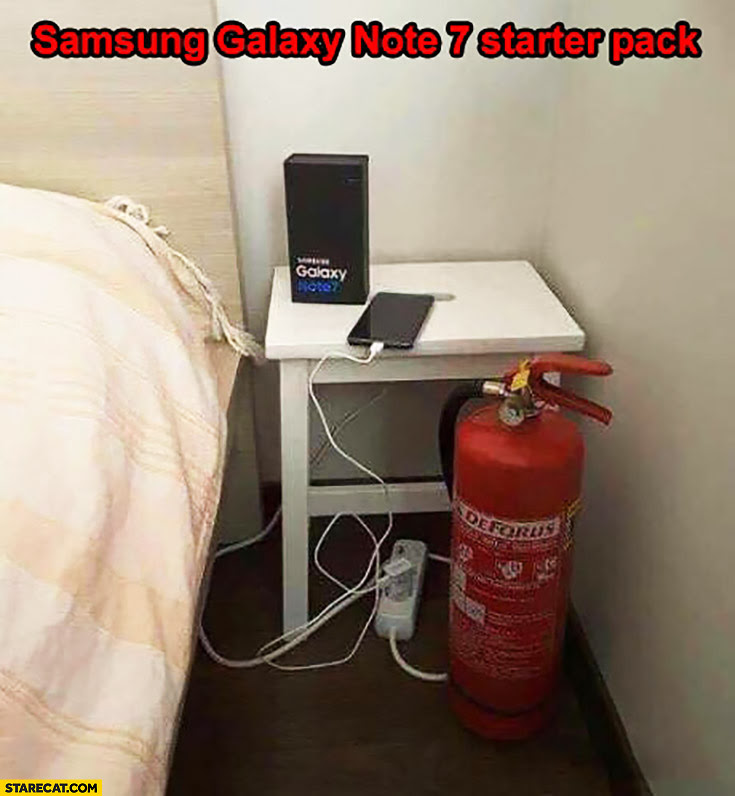 Image result for samsung note 7 meme fire extinguisher