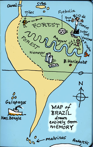 Brazil map from memory