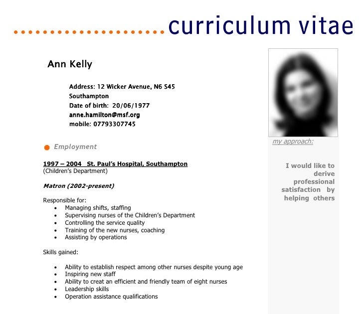 Curriculum Vitae En Francais Free Download : Curriculum Vitae Quien Soy