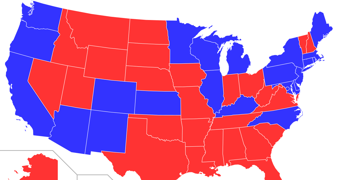 States With Republican Governors Map Map Of The World