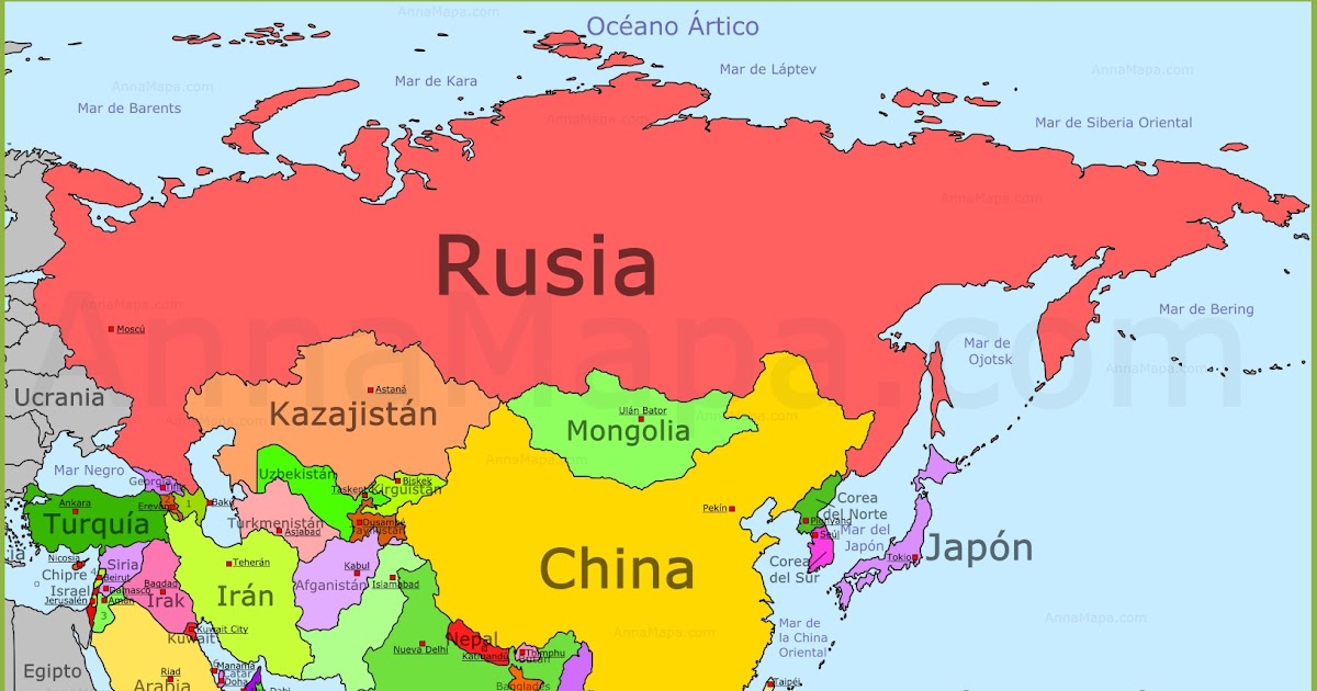 Mapa De Asia Paises | Mapa