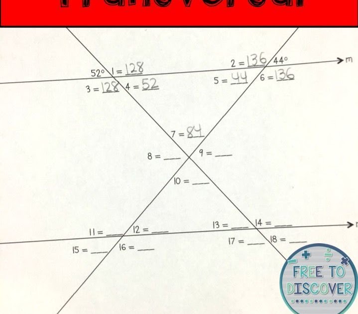 Worksheet Section 3 2 Angles And Parallel Lines Answer Key