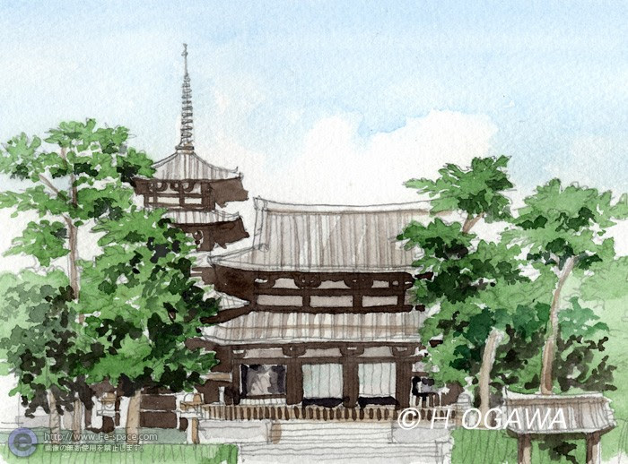 無料ダウンロード 法隆寺 イラスト イラスト素材