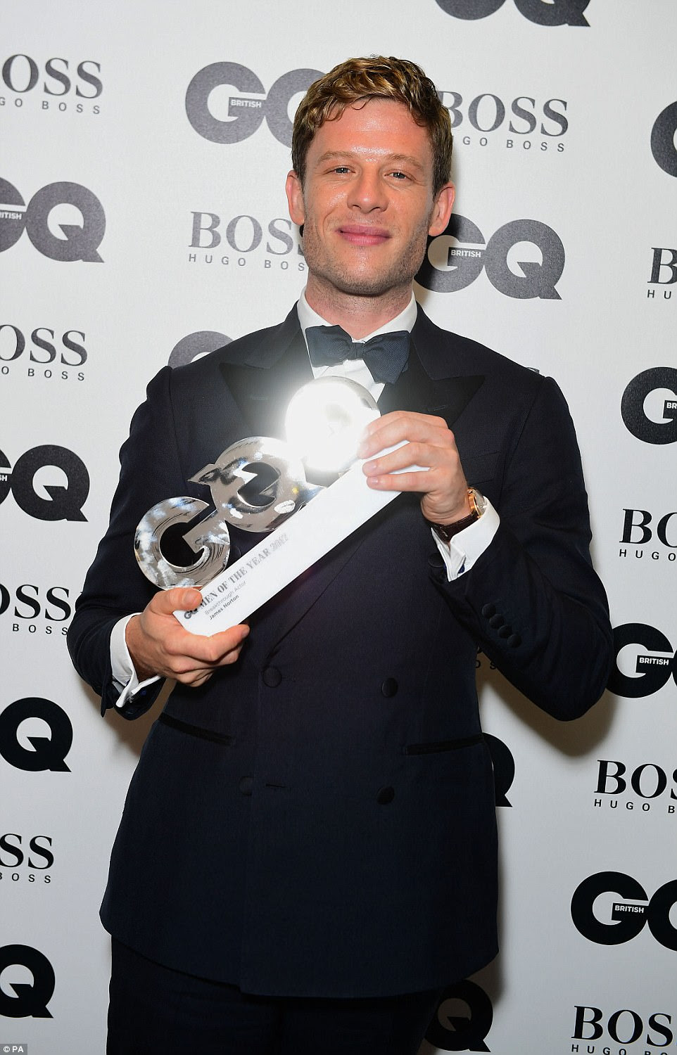 Beaming: James Norton smiled broadly as he showed off his Breakthrough Actor award