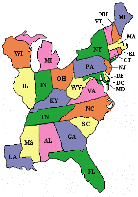 Maps: Usa Map Eastern