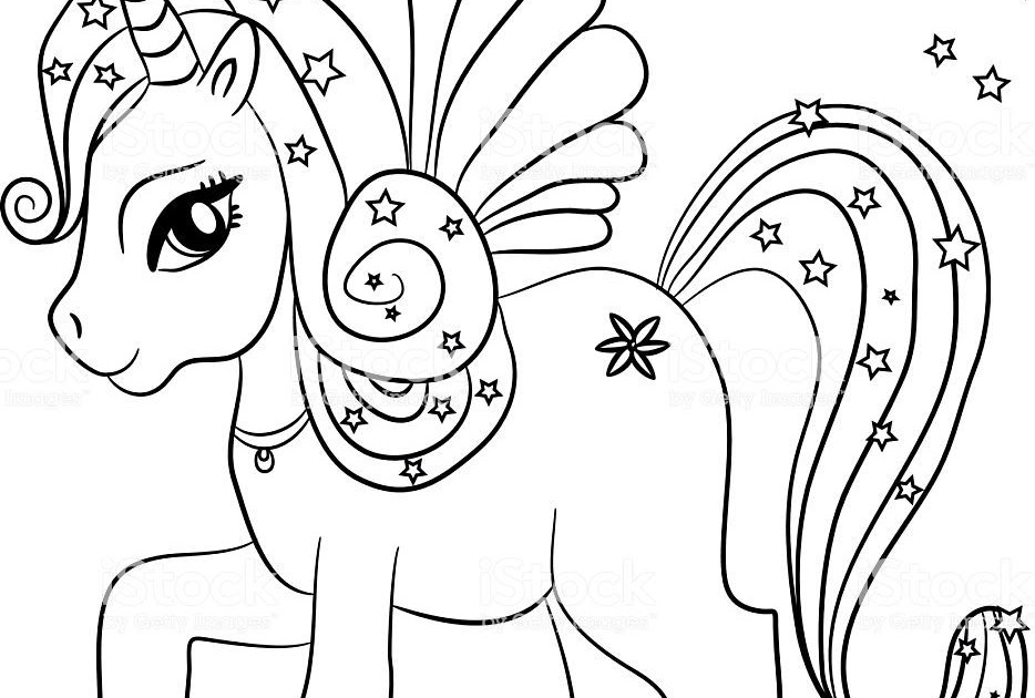 Unicorn In Space Coloring Pages - coloring pages