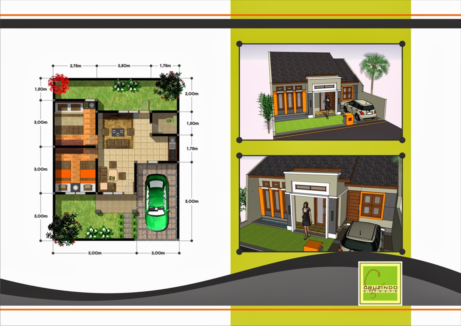 Denah Rumah 3 Kamar Ukuran 9x12 Top Rumah