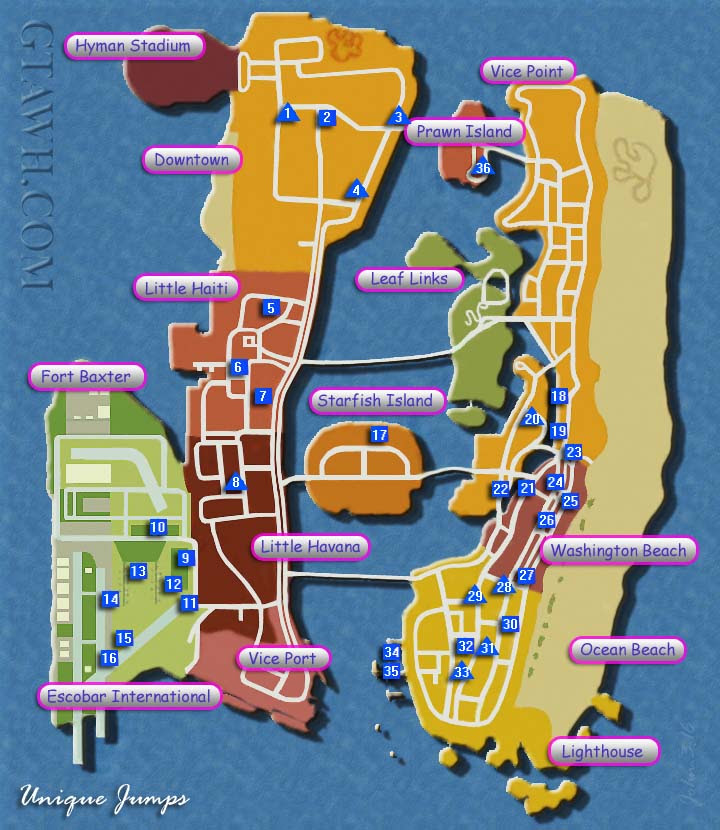 35 Gta Vice City Properties Map  Maps Database Source