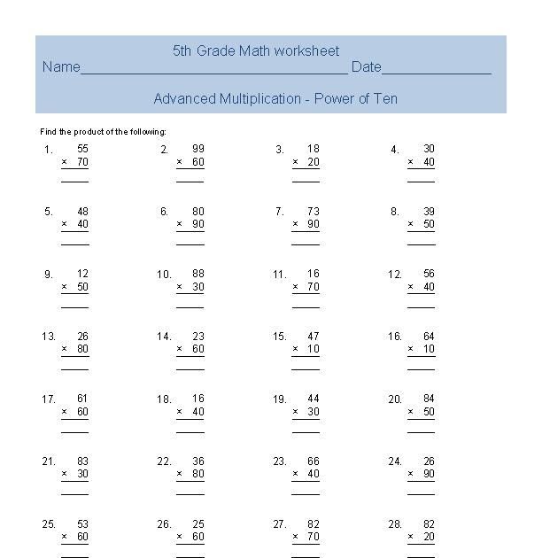 Free Printable 5Th Grade Worksheets - Free 5th Grade Worksheets / These