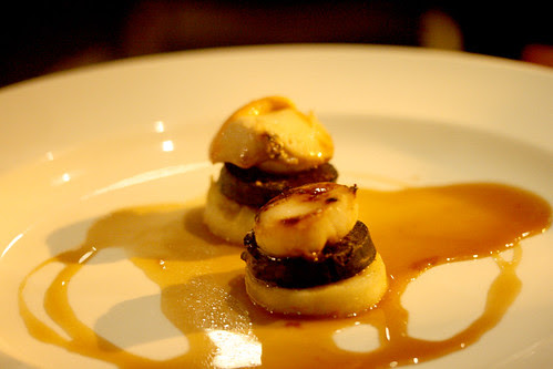 Black pudding and scallops