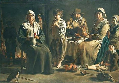 Famille de paysans dans un intérieur