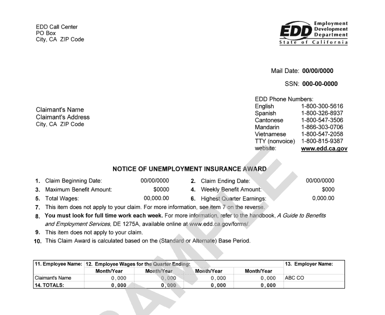 How To Find Edd Award Letter YEMPLON