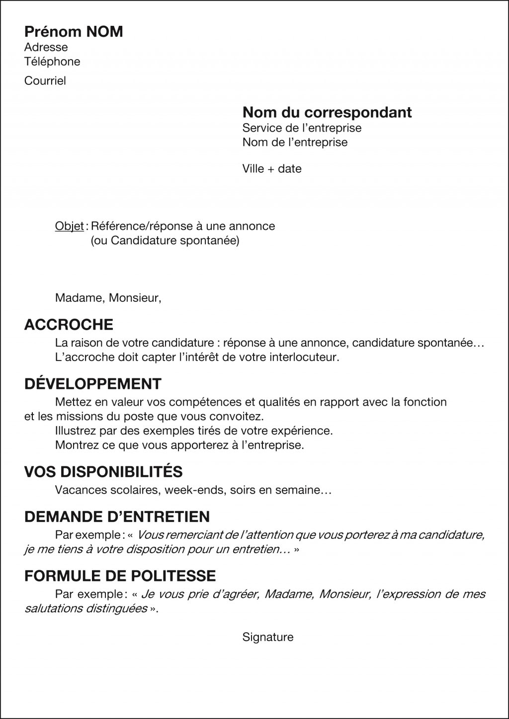 Postuler Dans Un Cinéma Lettre De Motivation  Exemple de Lettre