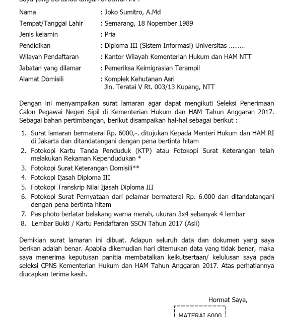 Contoh Format Surat Lamaran Tni UNSPOKENBLOKE