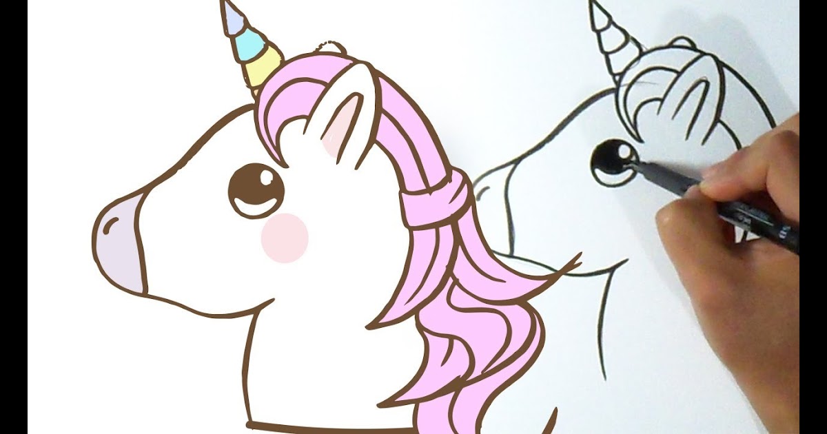 Bonito Cabeza De Unicornio Dibujo Facil - imagen para colorear