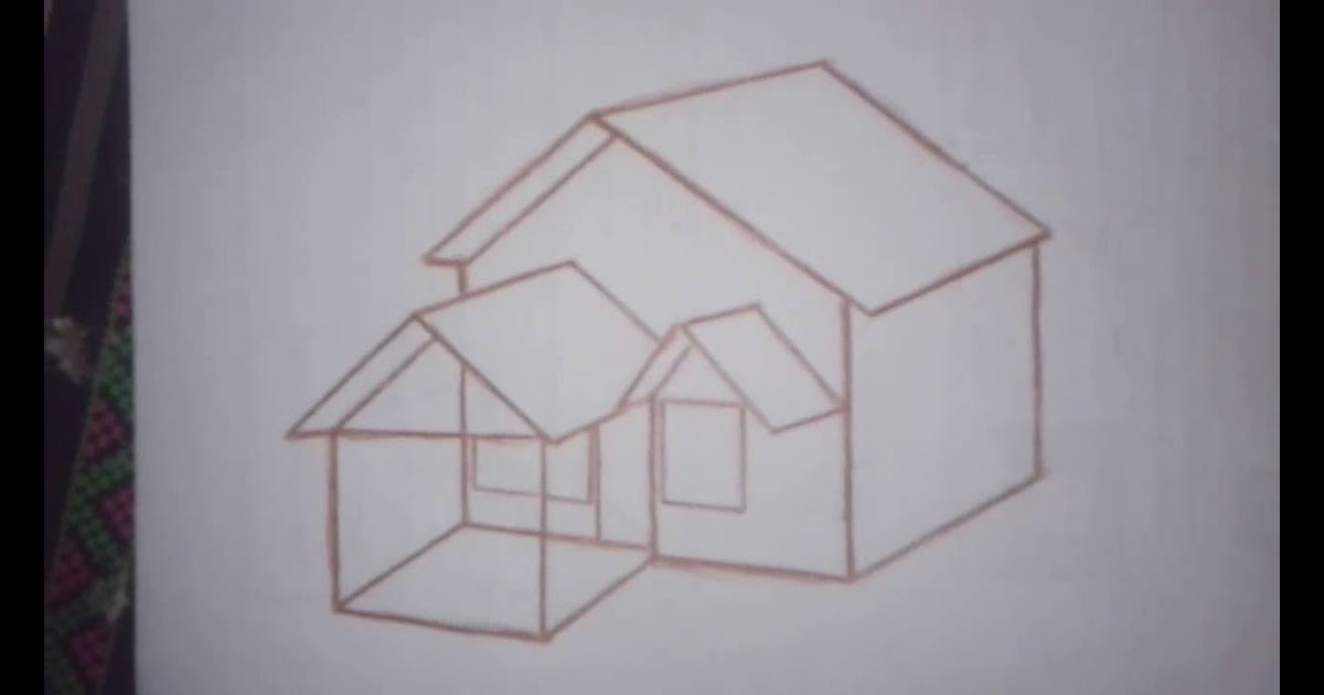 Contoh Gambar 3 Dimensi: Gambar Rumah 3 Dimensi Menggunakan Pensil