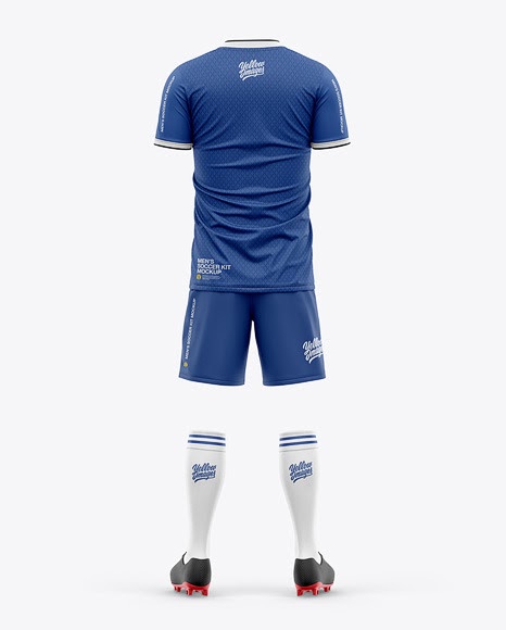 Download Mens Full Soccer Kit With Short Sleeve Jersey Mockup Back ...