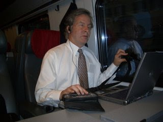Mike on the train with Sendero GPS