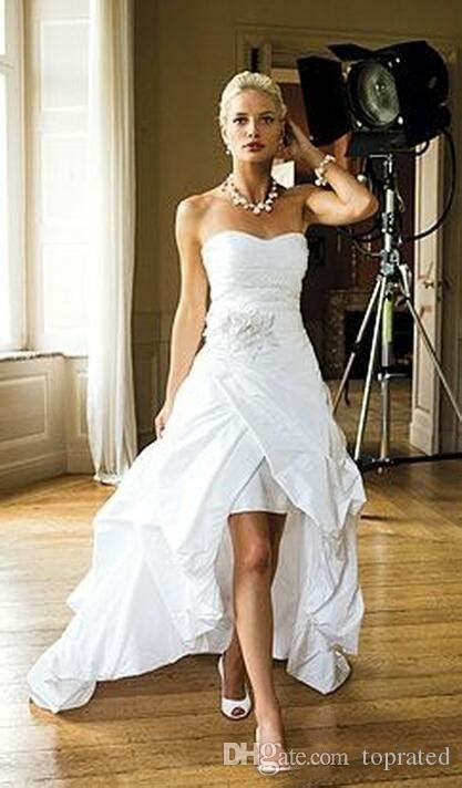 Discount 2018 Elegant Cheap High Low Beach Wedding Dresses Discount 2018 Elegant Cheap High Low Beach Wedding Dresses