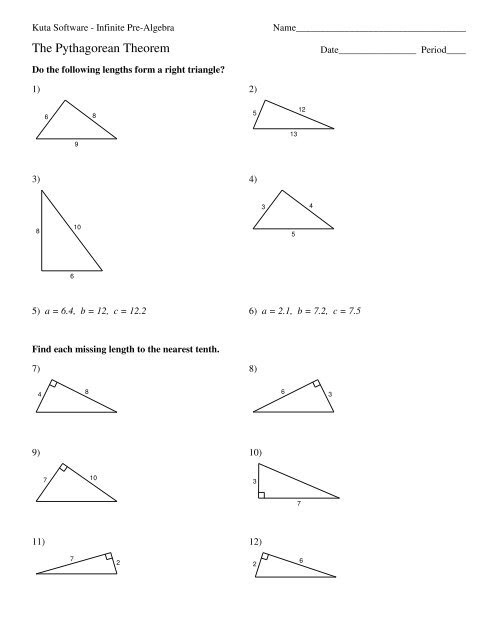 Converse Of The Pythagorean Theorem Worksheet - Ivuyteq