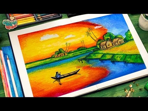 Village Scenery Drawing | Drawing Tutorial for Beginners