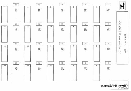 ほとんどのダウンロード 小学生漢字部首プリント 幼児 小学生 中学生の無料知育教材 無料学習教材プリント