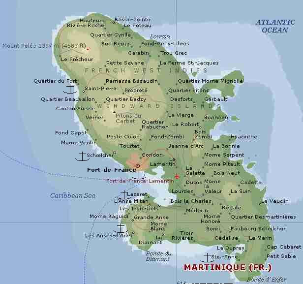 Где находится мартиника. Мартиника на карте.
