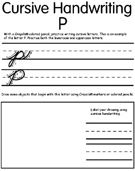 How To Draw A Letter P In Cursive Printable Cursive Letters Free