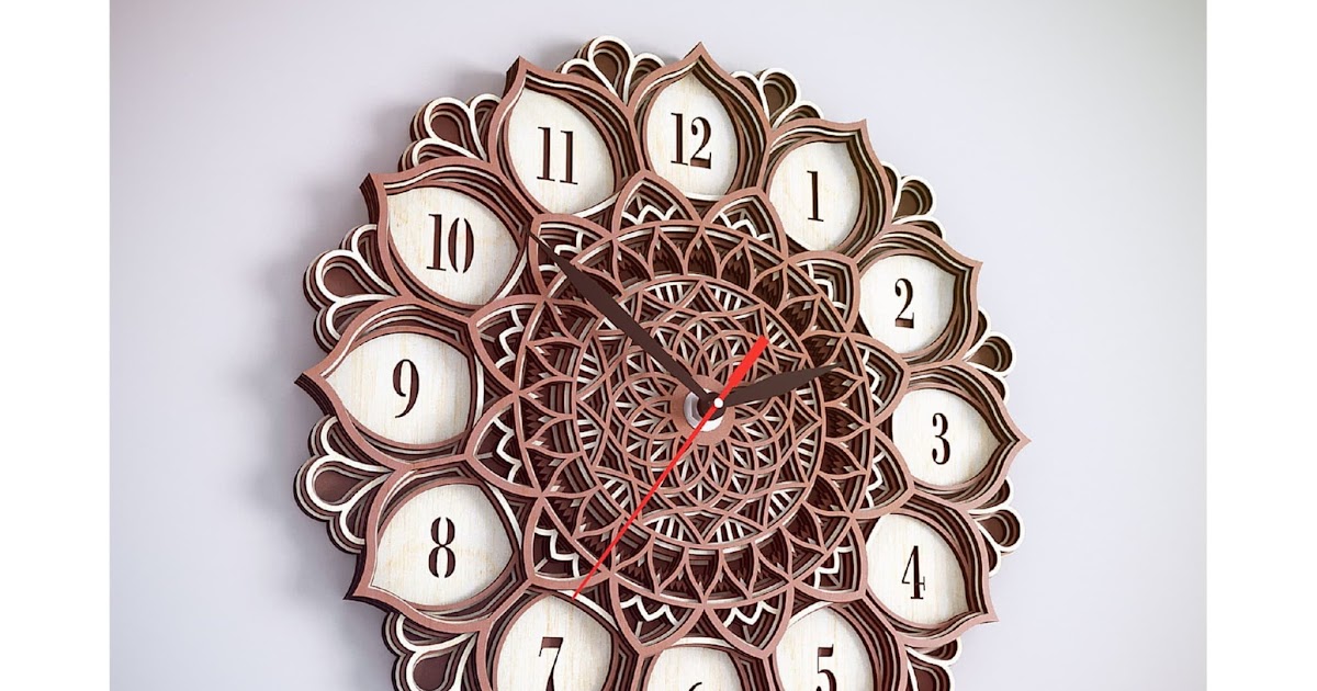 Download Layered 3D Mandala Clock Svg Free - Layered SVG Cut File