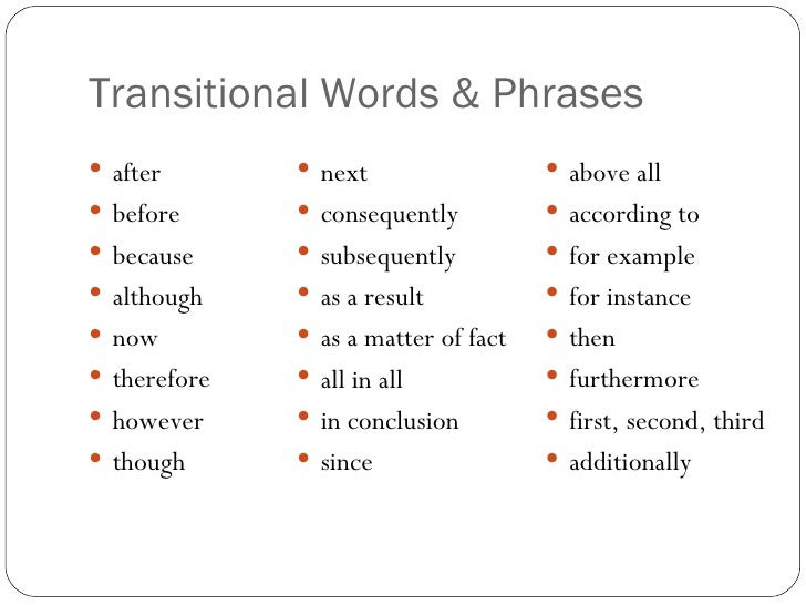 Good Transition Words For Second Body Paragraph