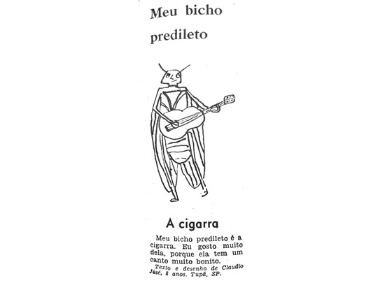 Desenho de Claudir José na "Folhinha" de 15/10/1965