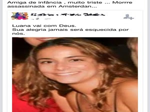 A morte de Luana Xavier foi comentada por diversos amigos nas redes sociais (Foto: Reprodução/Facebook)